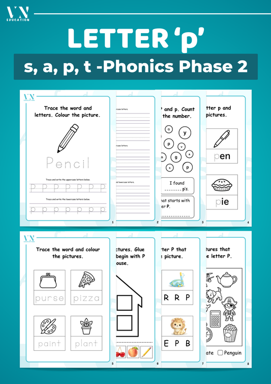 Letter p Phonics Workbook | Phase 2 SATP Set