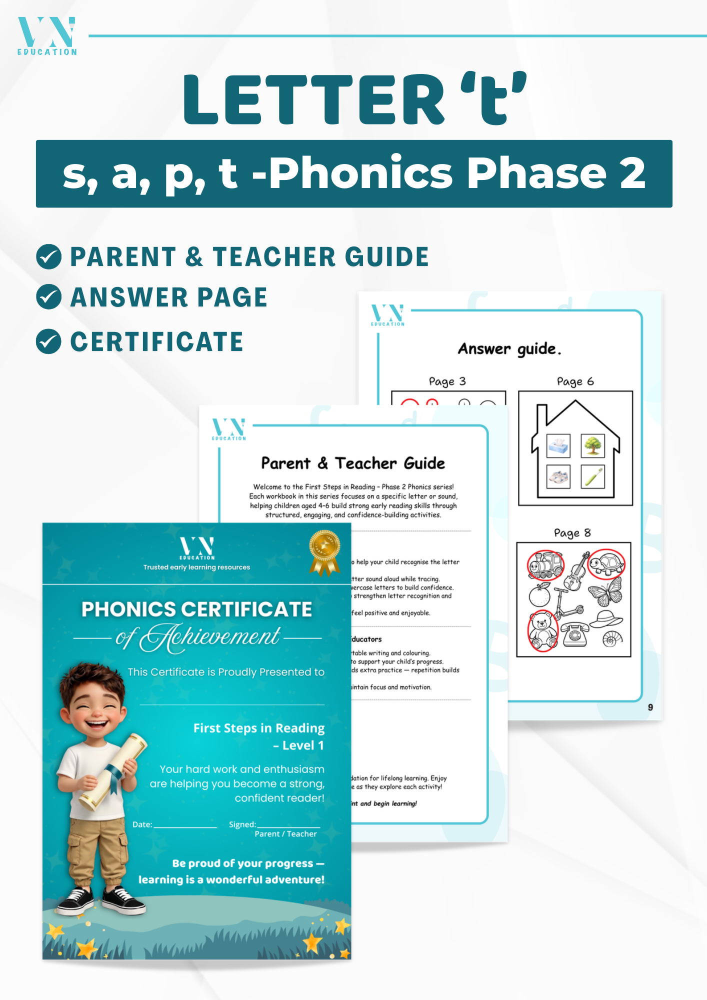 Letter t Phonics Workbook | Phase 2 SATP Set