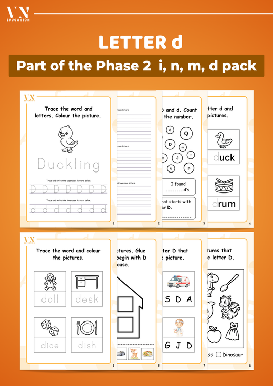 Letter d Phonics Workbook | Phase 2 INMD Set