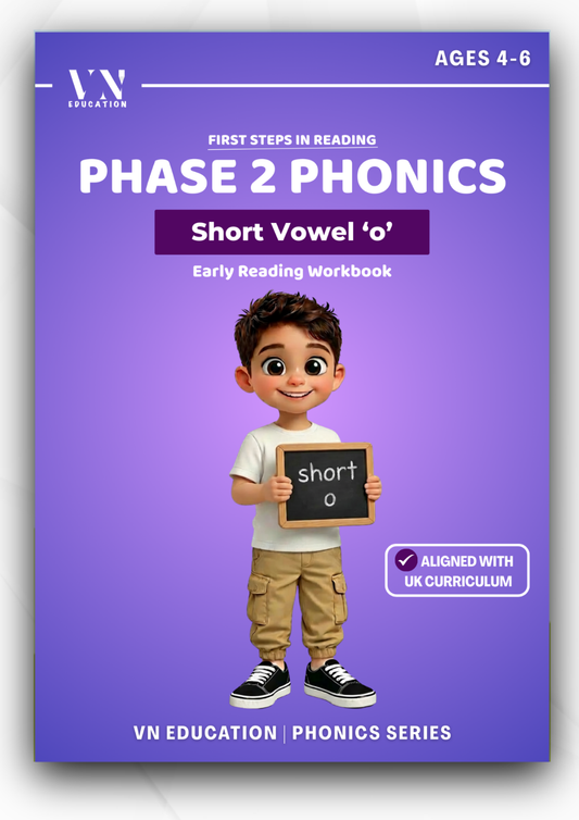 Short 'o' Phase 2 Phonics Workbook