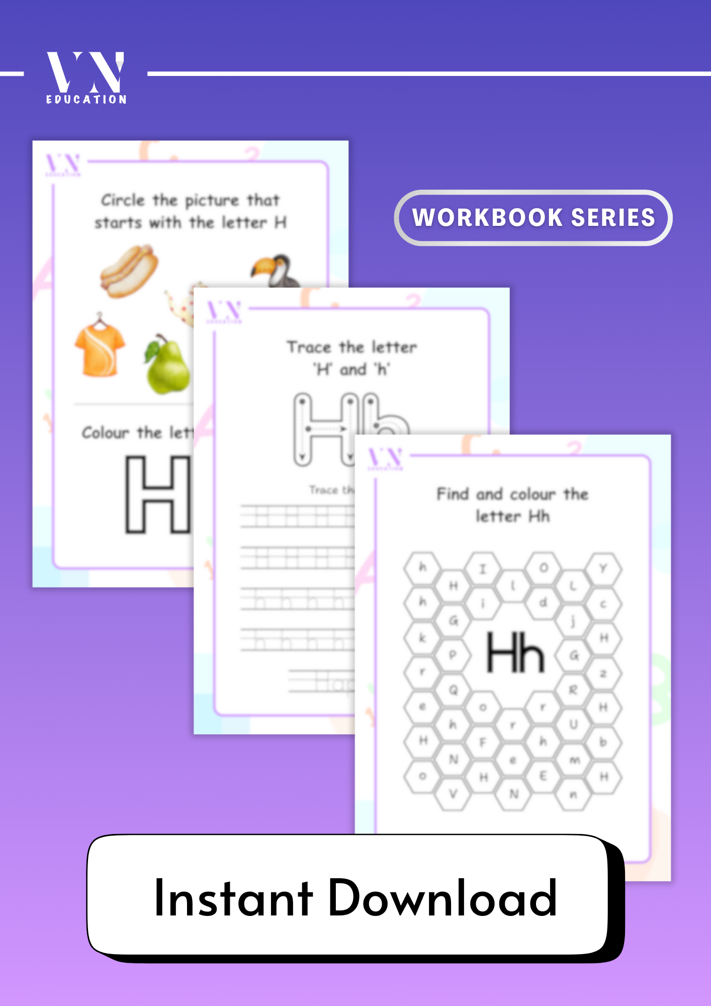 Letter H - 3 Page Worksheets