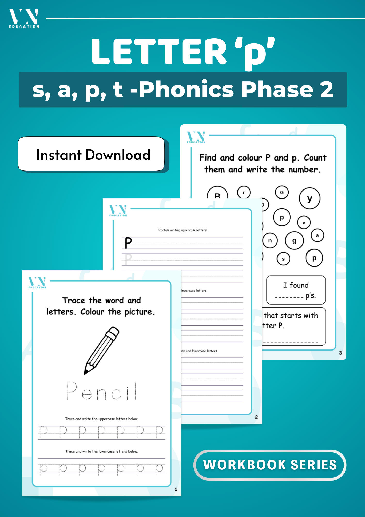 Letter p Phonics Workbook | Phase 2 SATP Set