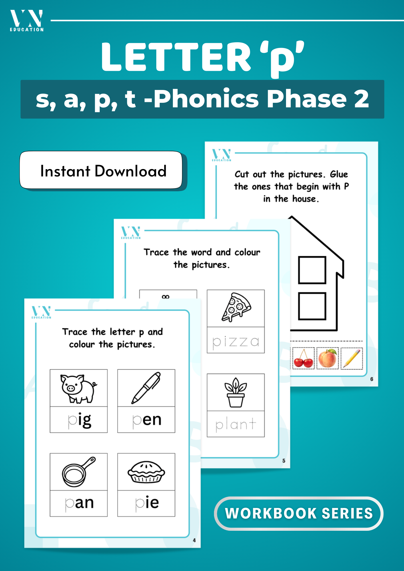 Letter p Phonics Workbook | Phase 2 SATP Set