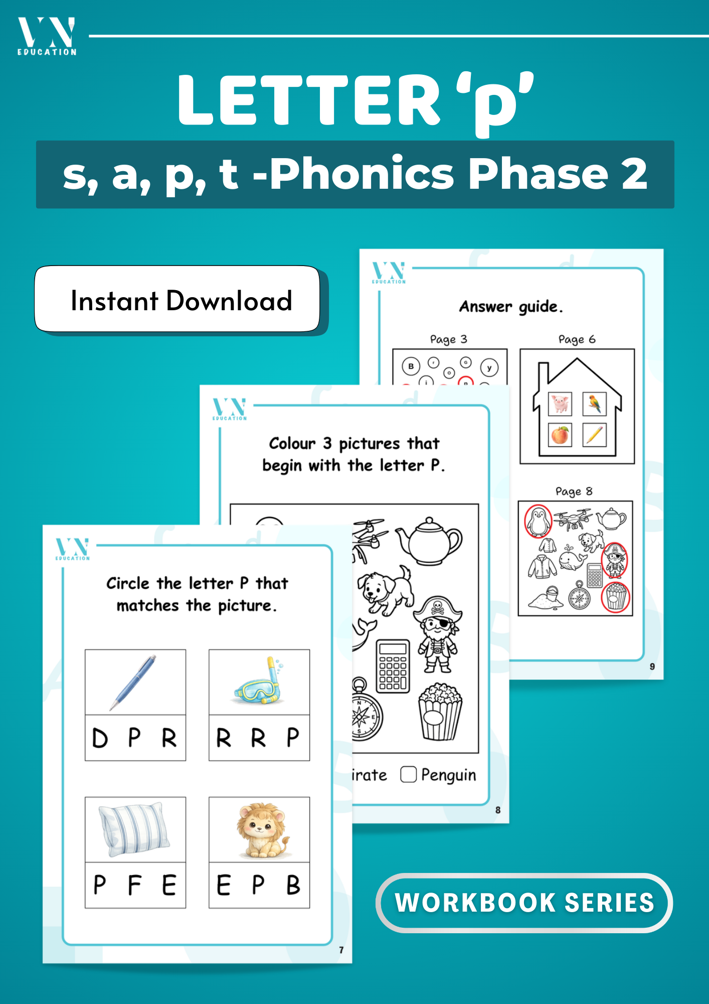 Letter p Phonics Workbook | Phase 2 SATP Set