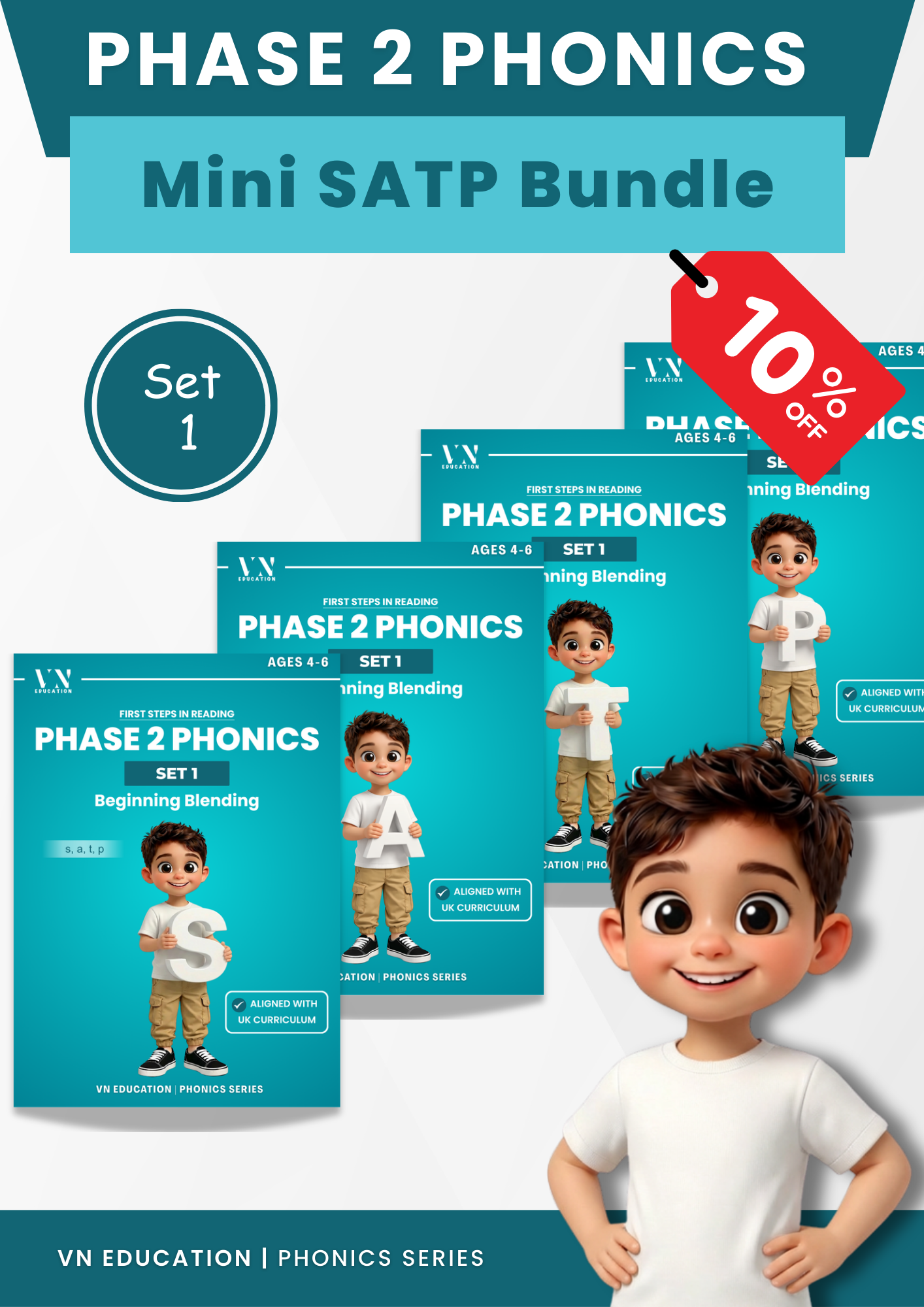 Phase 2 Phonics Mini Bundle — Letters S A P T