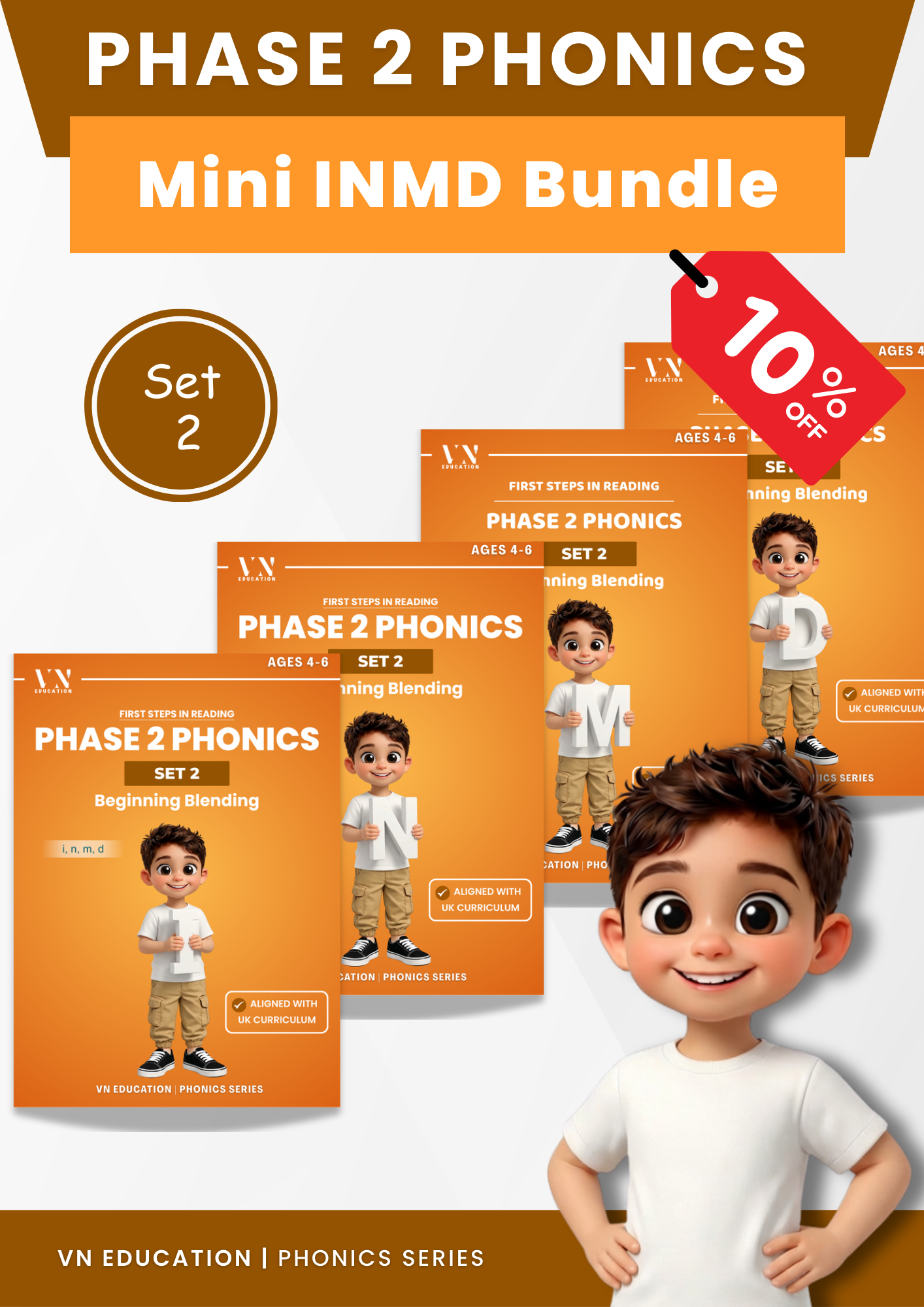 Phase 2 Phonics Mini Bundle — Letters I N M D
