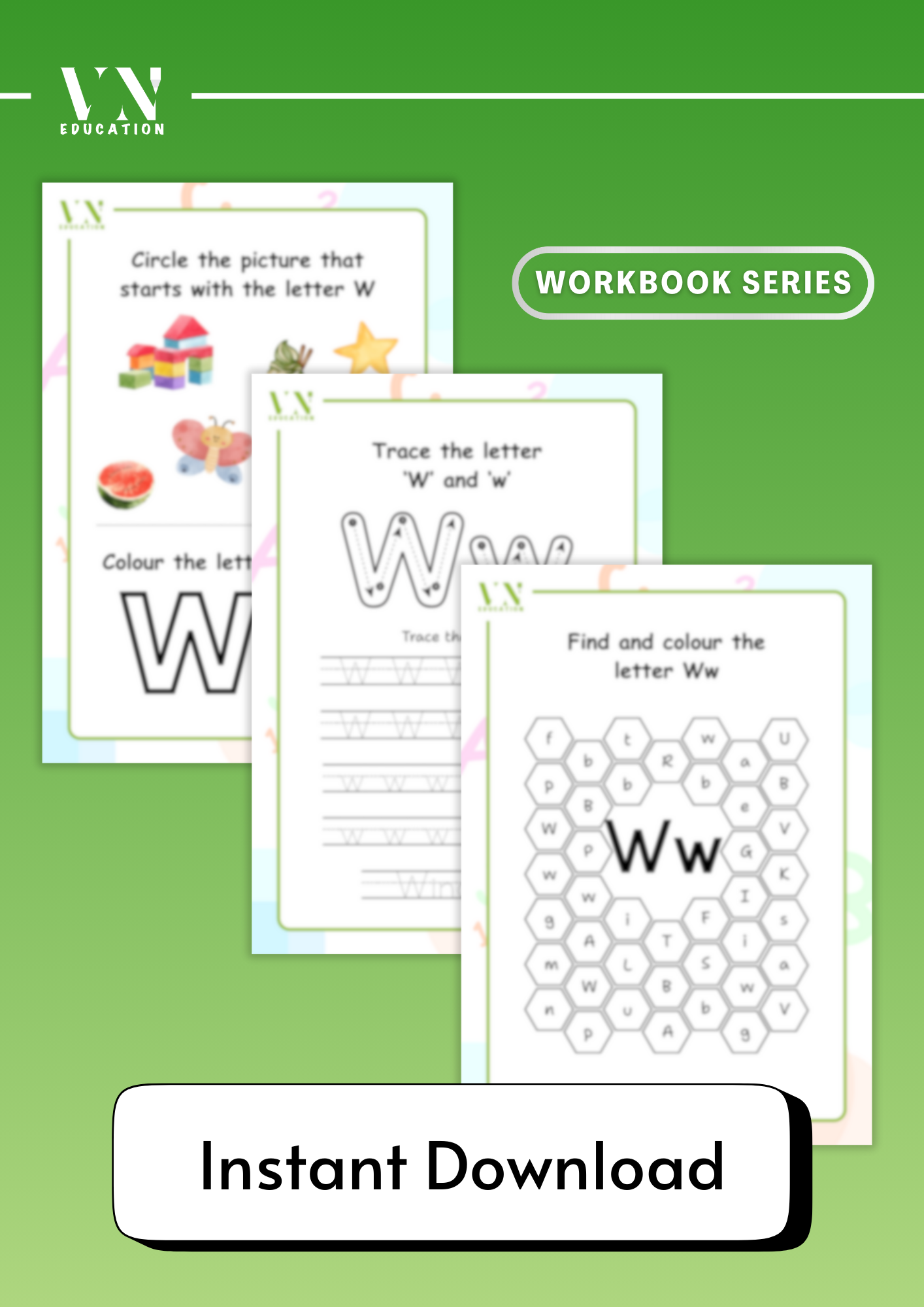 Letter W - 3 Page Worksheets
