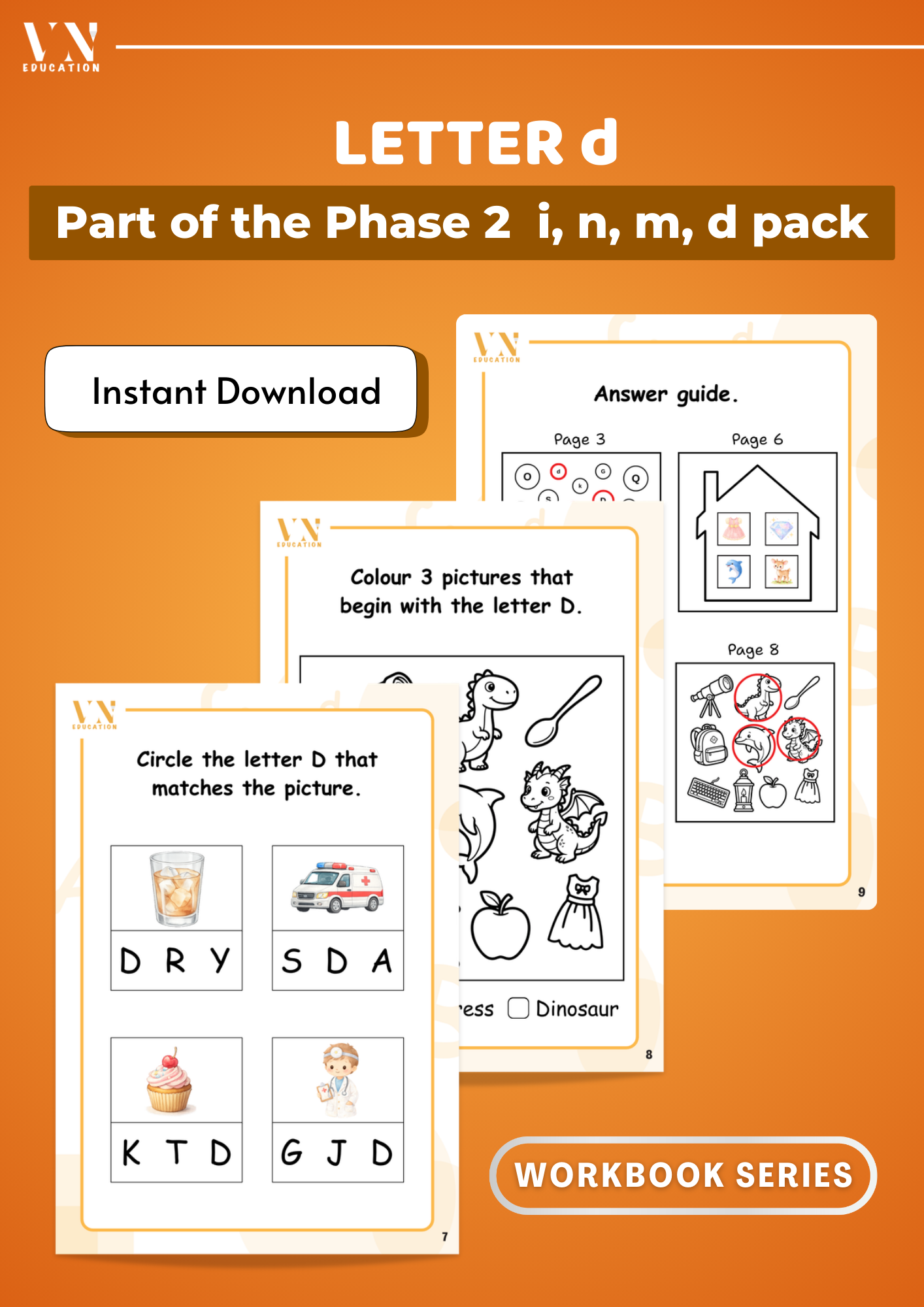 Letter d Phonics Workbook | Phase 2 INMD Set