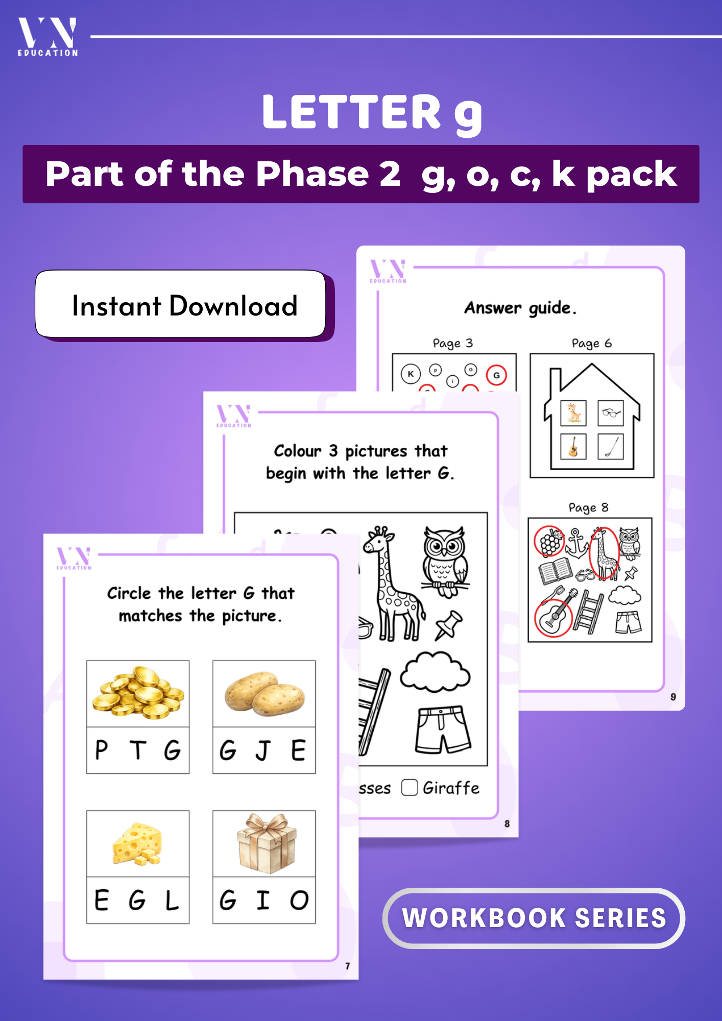Letter g Phonics Workbook | Phase 2 SATP Set