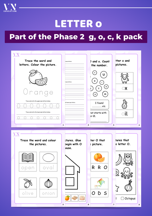 Letter o Phonics Workbook | Phase 2 SATP Set