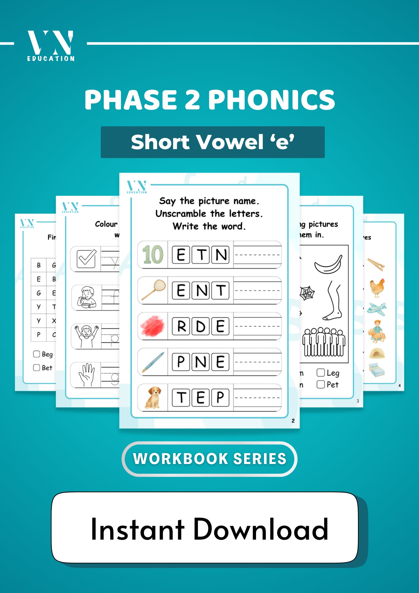 ULTIMATE PHONICS MEGA BUNDLE — Phase 2 Mini Letters + Workbooks + Short Vowels
