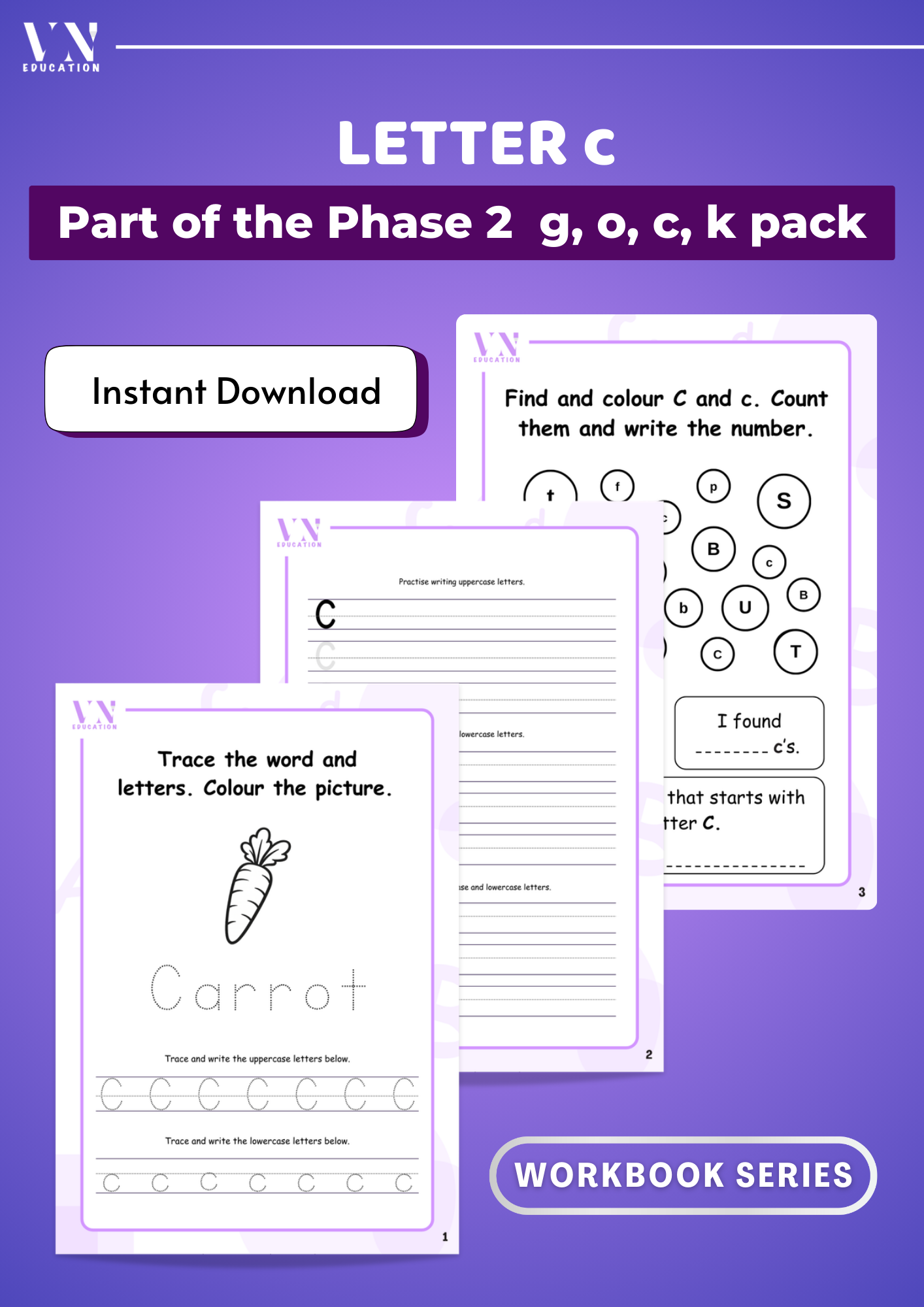 Letter c Phonics Workbook | Phase 2 SATP Set