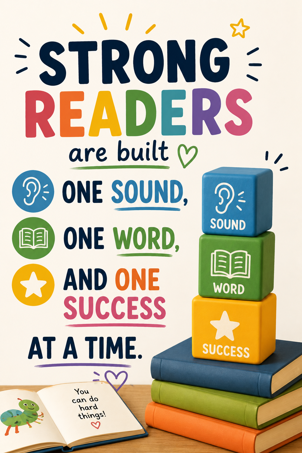 Strong Readers Poster for Kids | Motivational Reading Classroom Printable